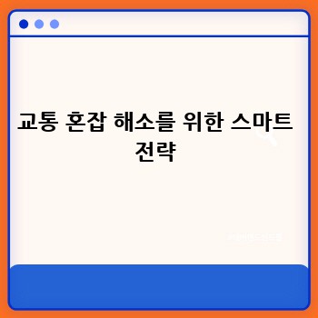 교통 혼잡 해소를 위한 스마트 전략