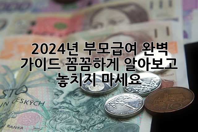 2024년 부모급여 완벽 가이드: 꼼꼼하게 알아보고 놓치지 마세요!